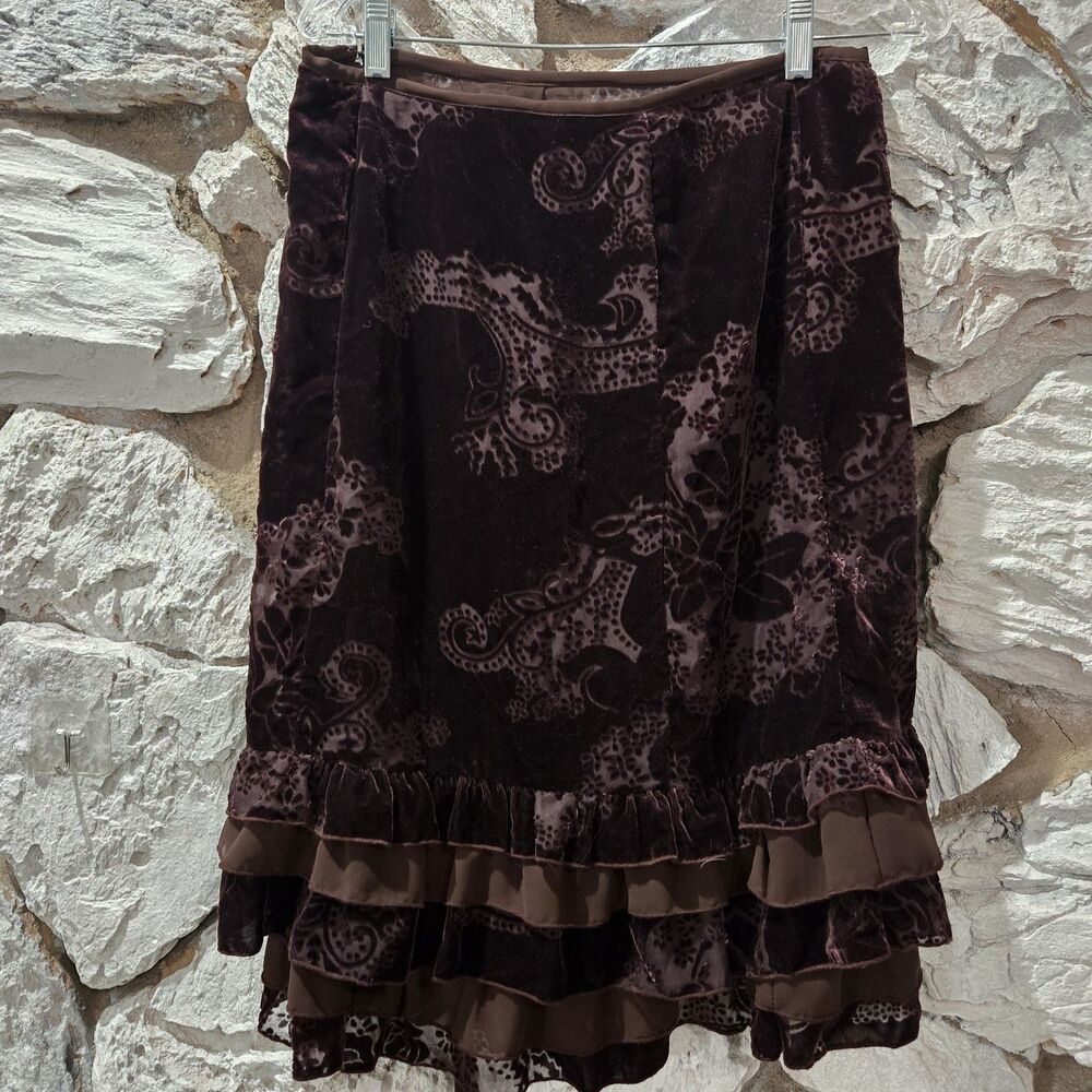 Fairy Whimsical Goth Cottagecore Ruffle Midi Skirt Floral INC Women's  Size 4